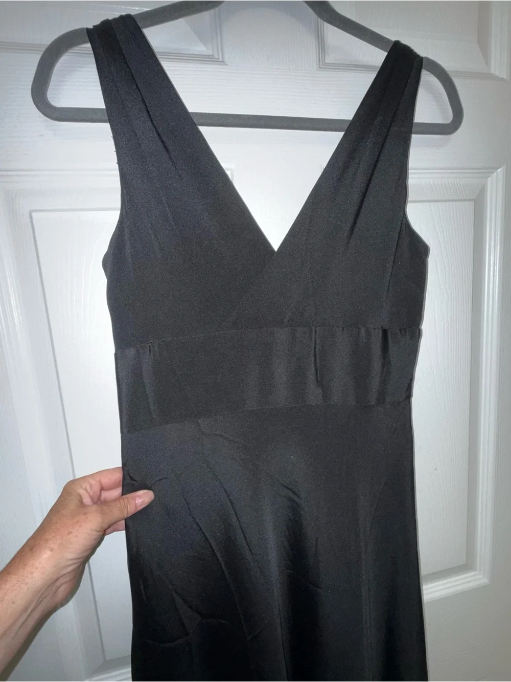 J. Crew Black V-Neck Midi Dress